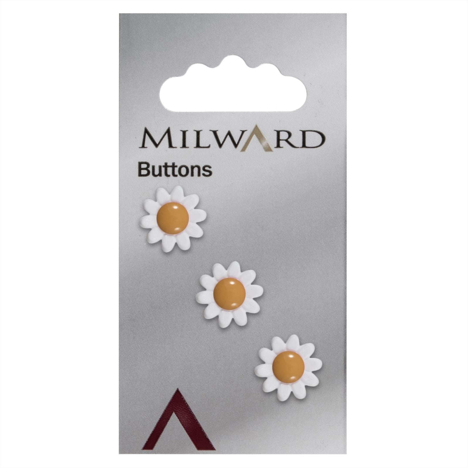 Milward Knoop Bloem Wit met Geel 13mm (3 stuks)