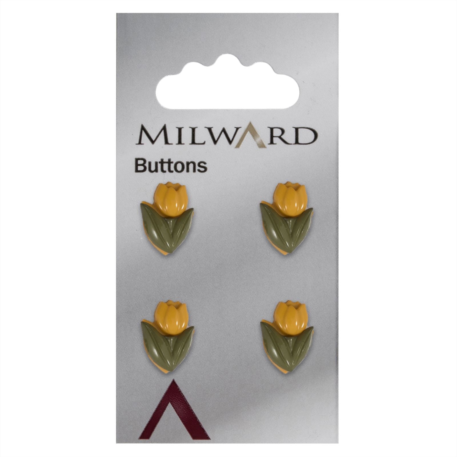 Milward Tulp Knoop Groen/Geel 15mm (4 stuks)