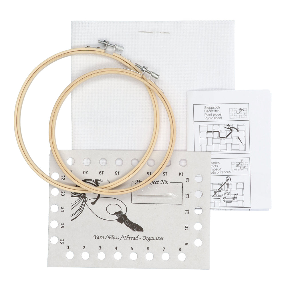 Restyle Set Borduurstof Aïda 54 (14 ct.) incl. Borduurringen 009 White