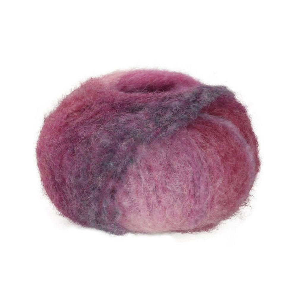 Lana Grossa Gigante Multi 107 Mauve,Anjer,Pink,Jadegroen,Grijs- en wijnrood,Braam,Viooltjesblauw