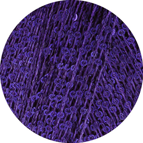 Lana Grossa Glamour 022 Blauwviolet close-up van de fijne draad en glanzende pailletten