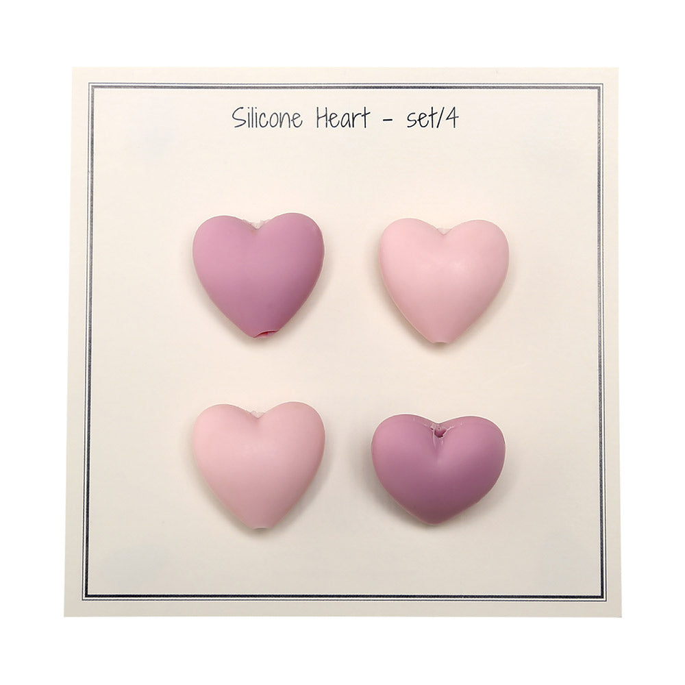 Go Handmade Siliconen Kralen Hartjes 37 Roze Mix