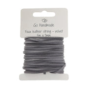 Go Handmade Velvet Koord 5 m x 3 mm 52 Grijs