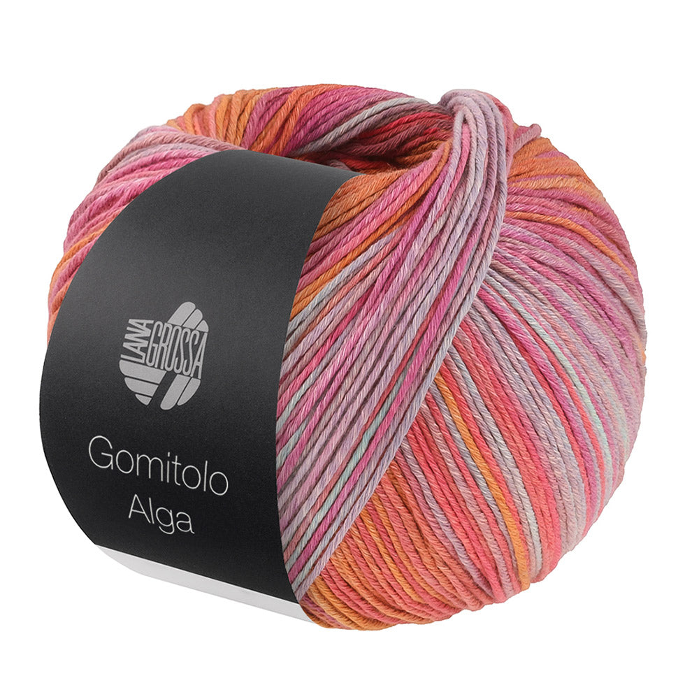 Lana Grossa Gomitolo Alga 2021 Rood/oranje/fuchsia/mint/braambes/grijs