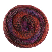 Lana Grossa Gomitolo Gala 4029 Bordeauxrood/zwartrood/roodpaars/paars/blauwpaars/donkerblauw/roestrood/terracotta