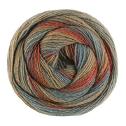 Lana Grossa Gomitolo Gala 4033 Roest/grijsrood/turkoois/turkooisgrijs/taupe