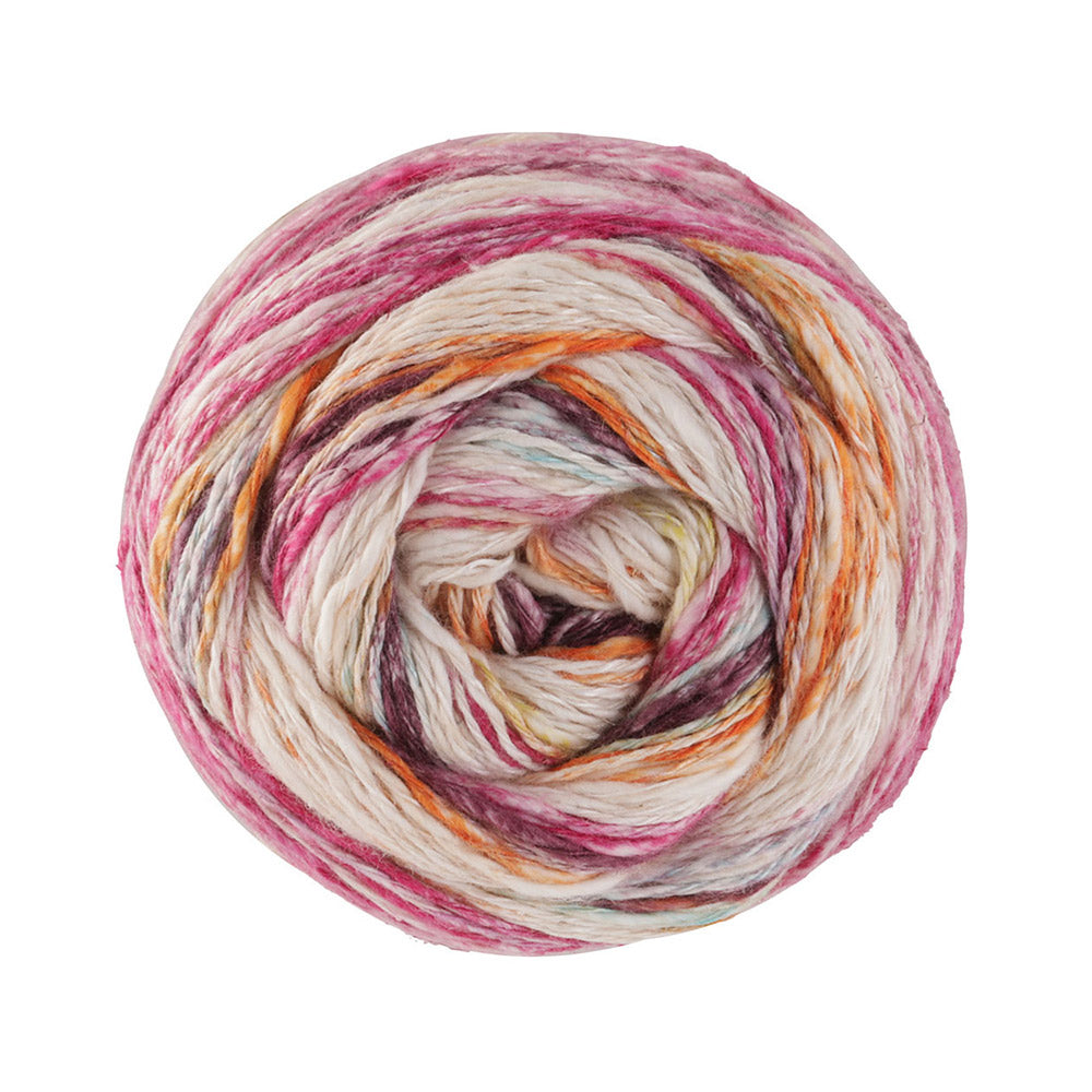 Lana Grossa Gomitolo Hippie 3031 Oranje/Zwarte Bes/Licht Turquoise/Roze/Natuur/Lime