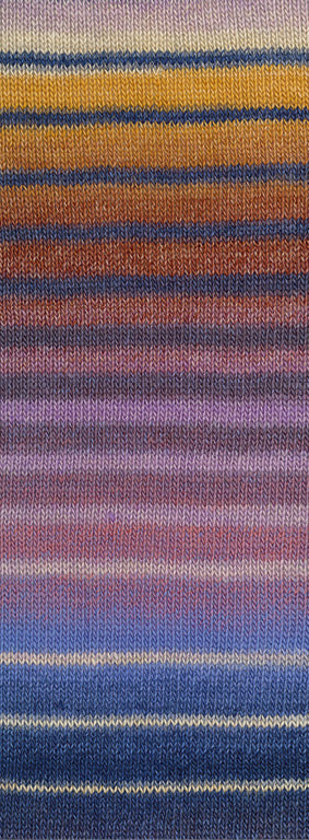 Lana Grossa Gomitolo Modo 621 Mauve/Lila/Blauw/Donkerblauw/Rozenhout/Beige/Oker/Nougat/Bruin/Blauwgrijs/Licht-/Donkergrijs - kleurverloop