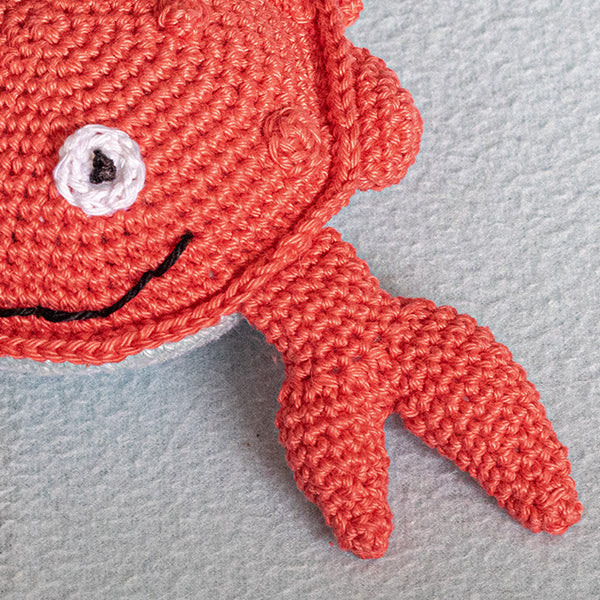 Detail — gemaakt met Haakpatroon Knuffel Crabbie