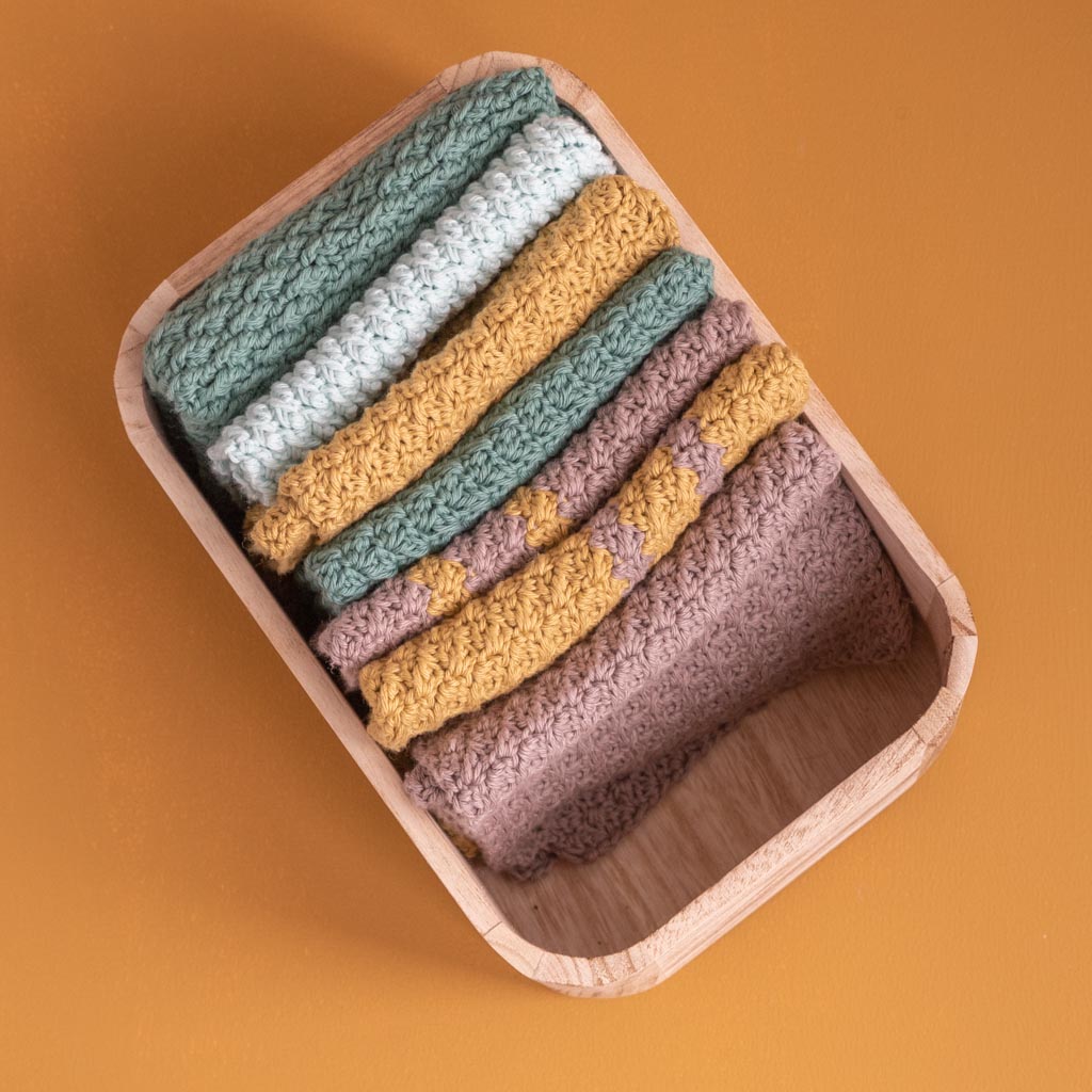 Clean cloths — gemaakt met Haakpatroon Yarn and Colors Favorite Clean Cloths