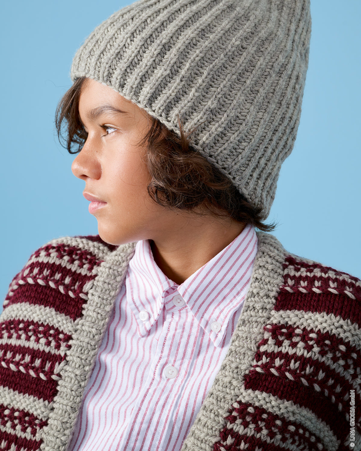 Lana Grossa Kids Nr. 15 model 11 - vest met Cool Merino Big - sfeerfoto 6