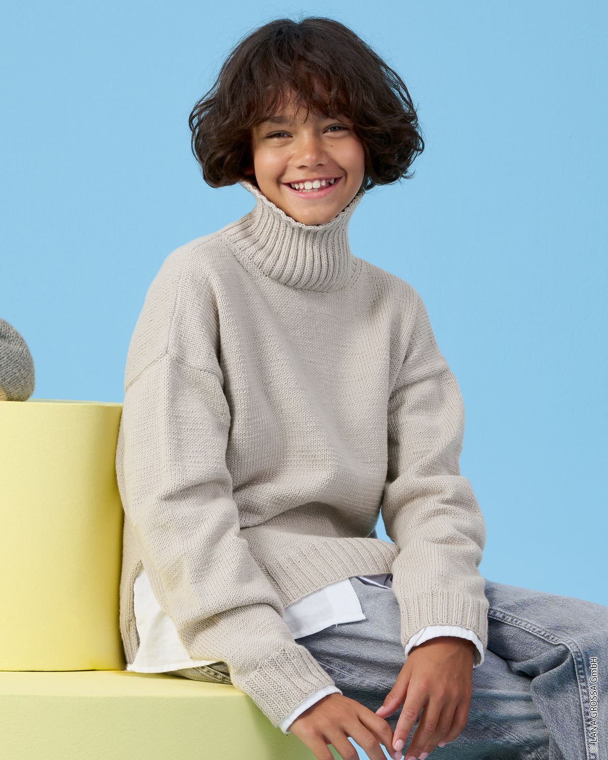 Lana Grossa Kids Nr. 15 model 19 - trui met Cool Wool - sfeerfoto 1