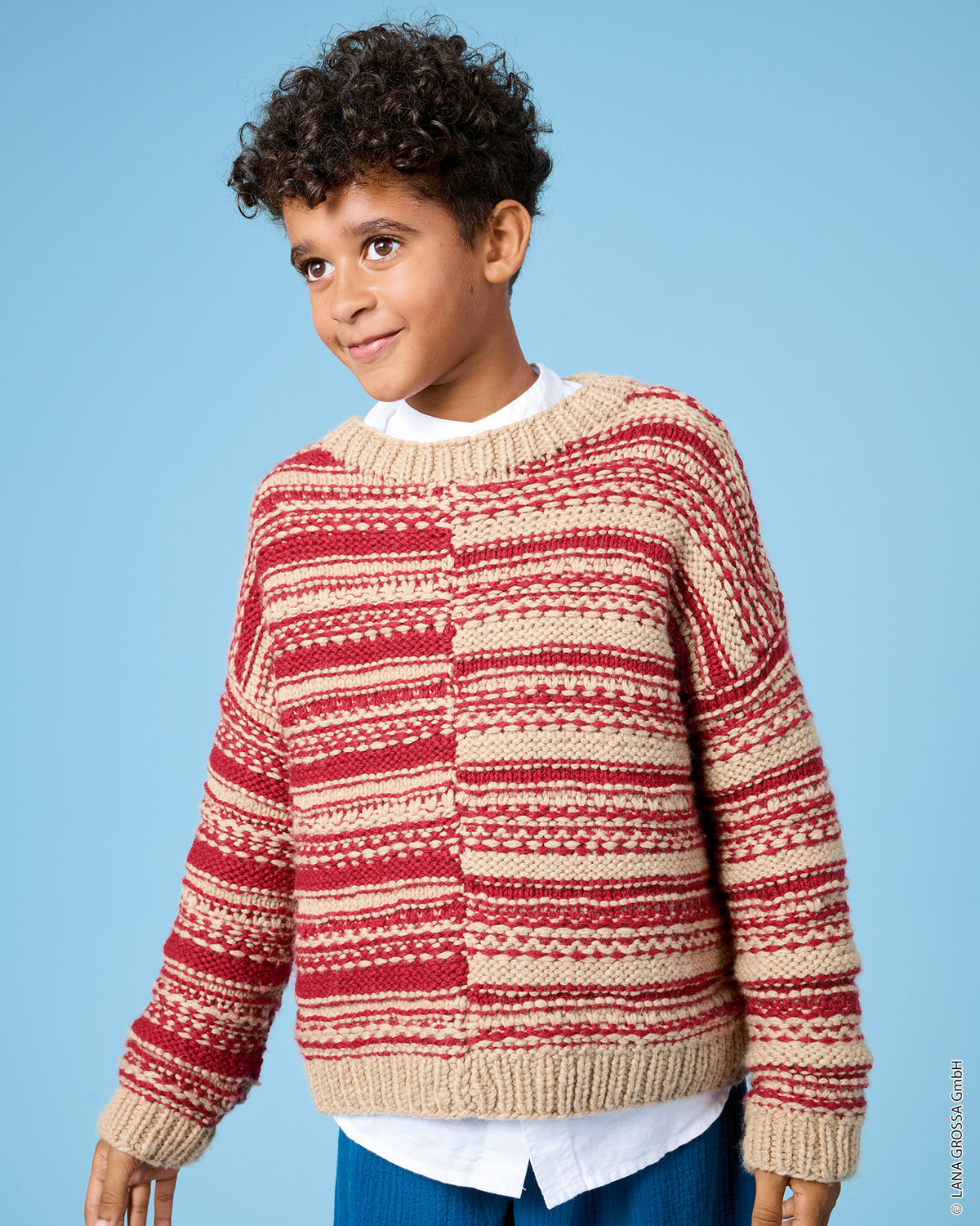 Lana Grossa Kids Nr. 15 model 3 - trui met Cool Merino Big - sfeerfoto 1