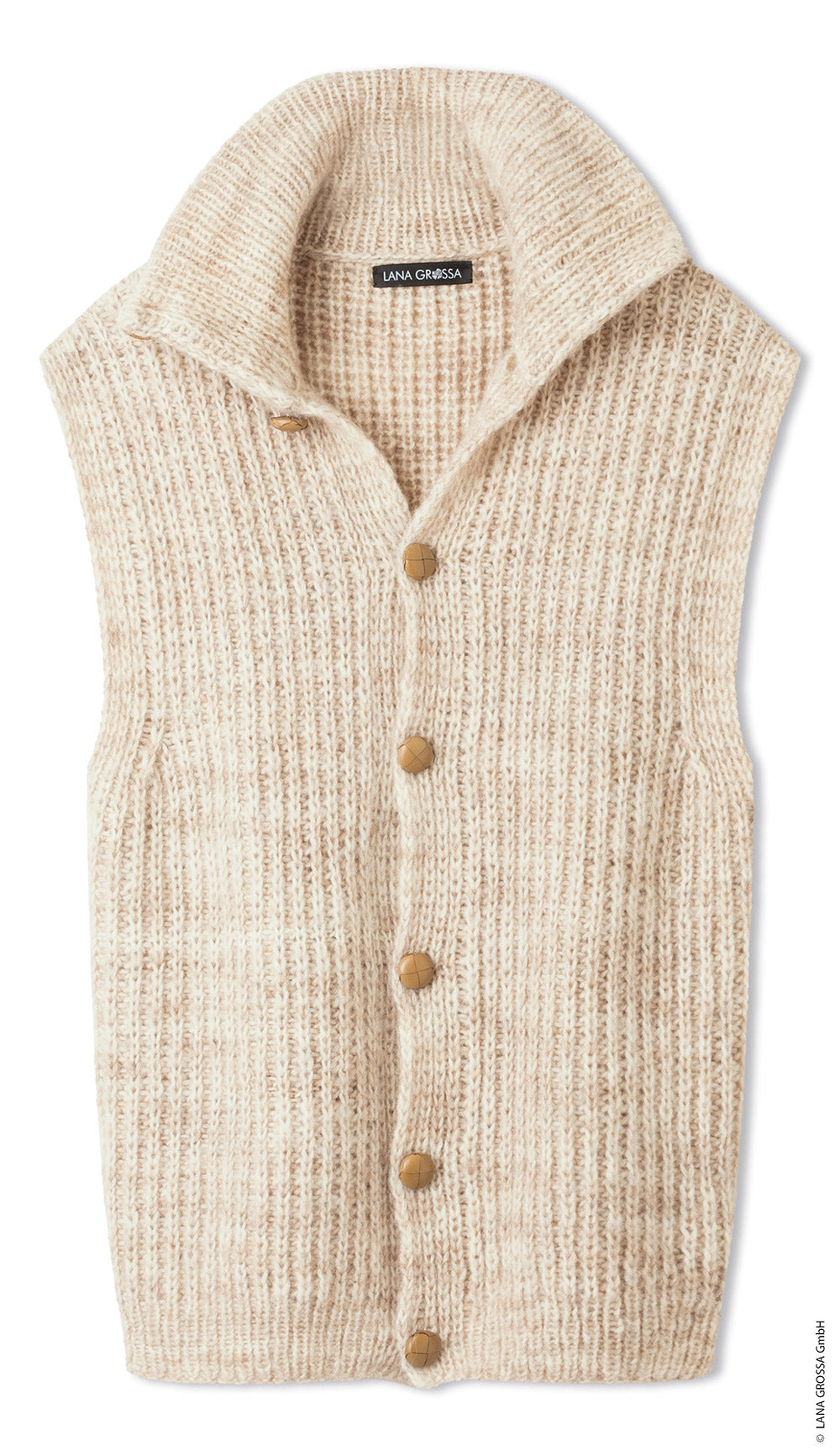 Productfoto van mouwloos vest gemaakt met Lana Grossa Pelo Cashmere - Classici 31 model 02