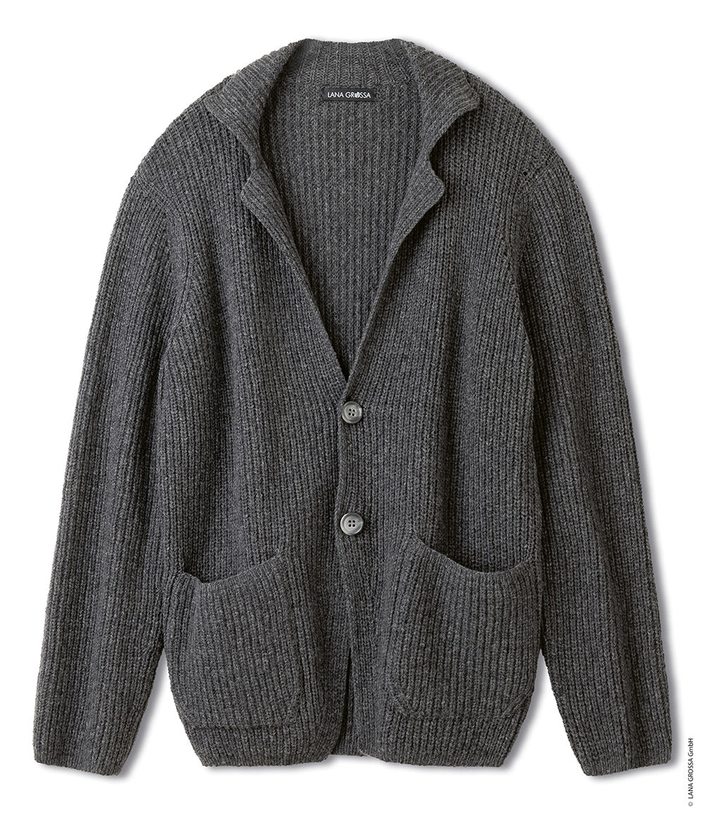 Productfoto van gebreid colbert gemaakt met Lana Grossa Cashmere 16 Fine - Classici 31 model 08