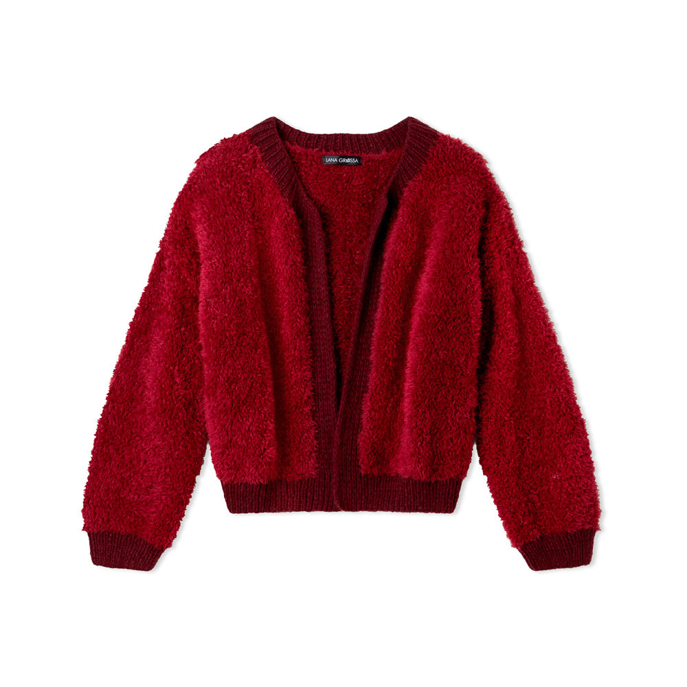 Lana Grossa Filati Journal No. 72 model 47 - rood kort vest, vrijstaand model