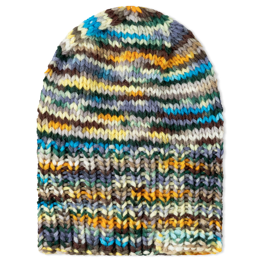 Lana Grossa Filati Journal No. 72 model 55 - multicolor gebreide muts, vrijstaand model