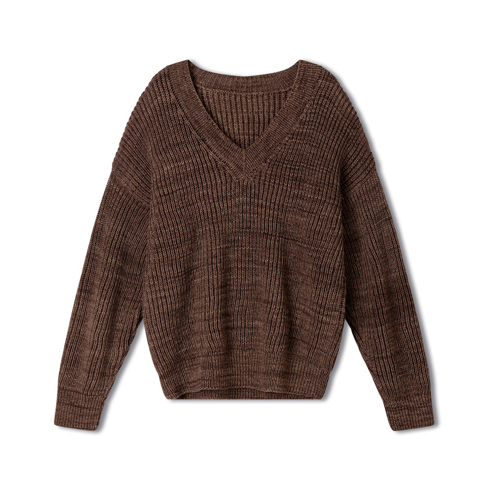 Lana Grossa Cool Wool Vintage 7398 Vuurrood - detail van het gebreide patroon - Lana Grossa Cool Wool Vintage 7372 Violet