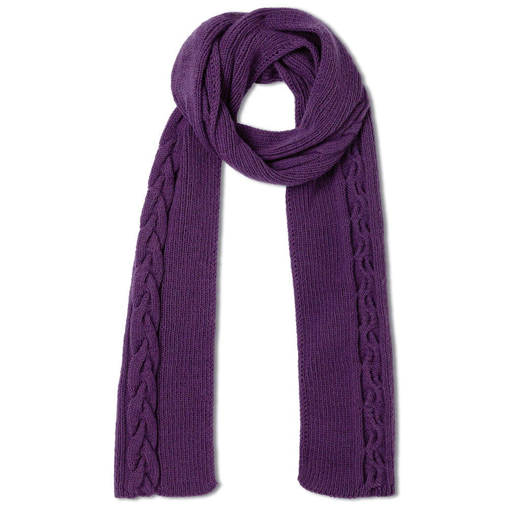 paarse gebreide sjaal als bijpassend accessoire - inspiratie voor Lana Grossa Cool Wool 590 Naturel - Lana Grossa Cool Wool 2010 Licht Rozenhout