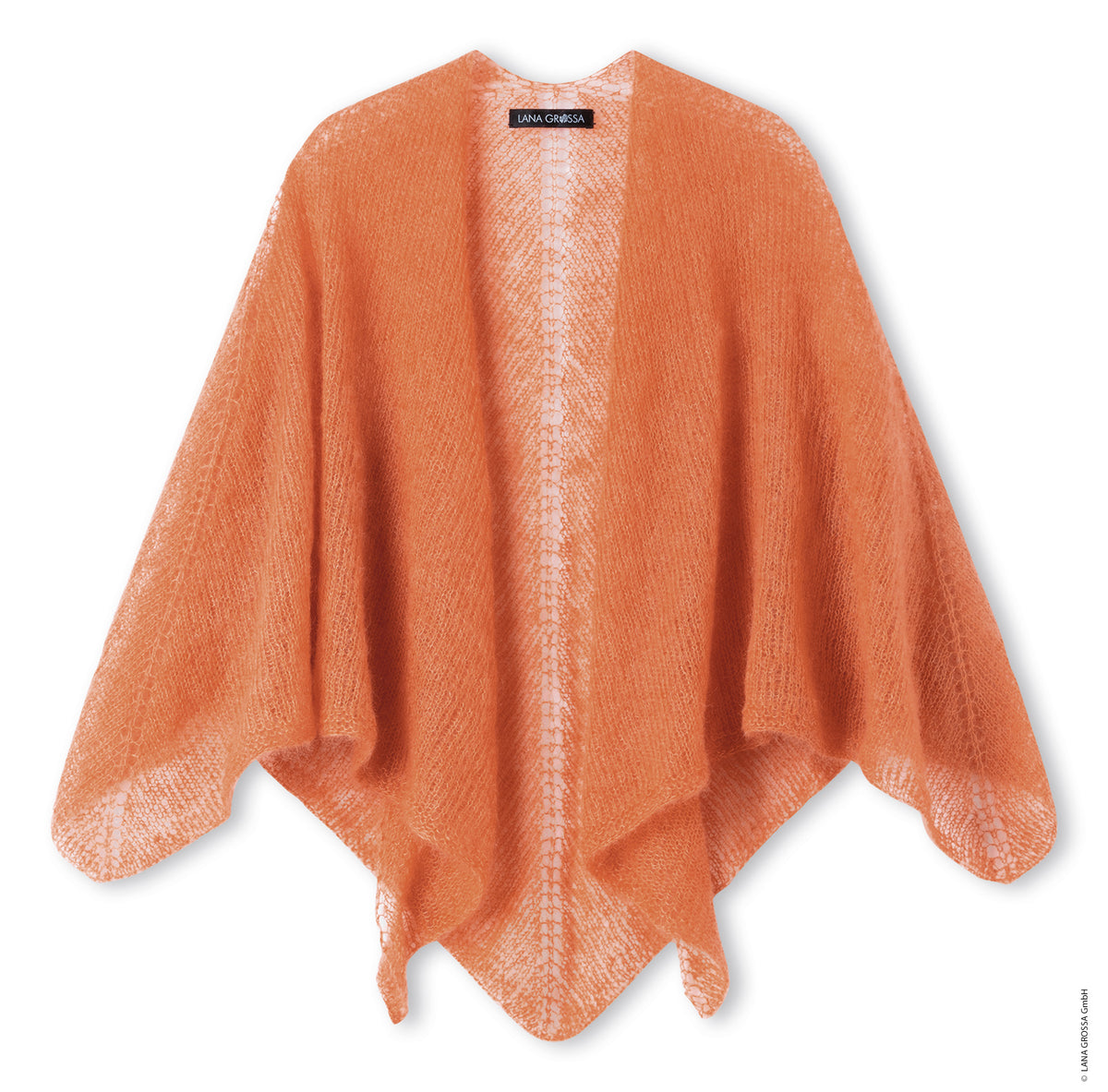 Lana Grossa Doeken & Co Nr. 10 model 12 - oranje omslagdoek, vrijstaand - Silkhair