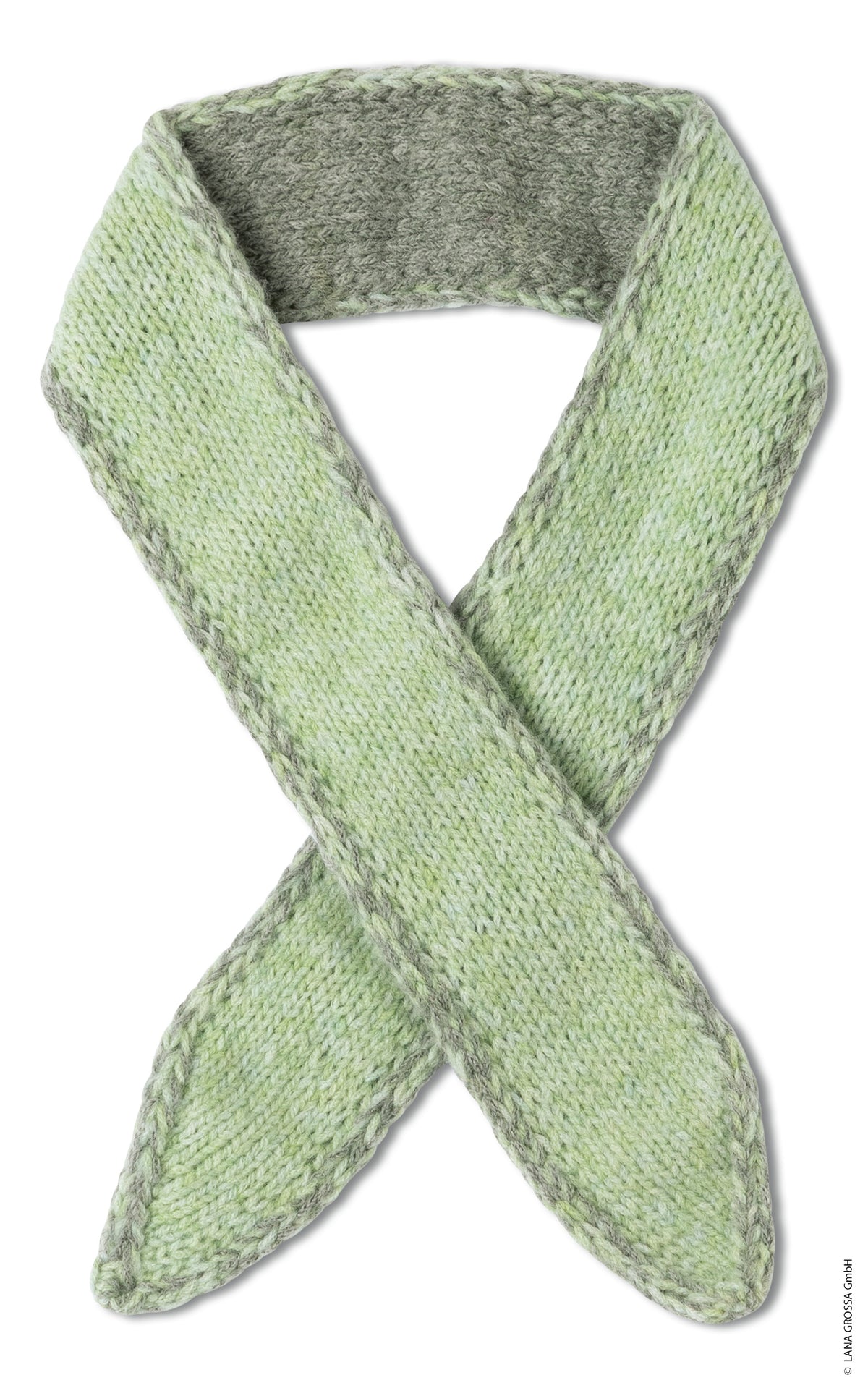 Lana Grossa Doeken & Co Nr. 10 model 21 - lichtgroen smal halsdoekje, vrijstaand - Cashmere 16 Fine