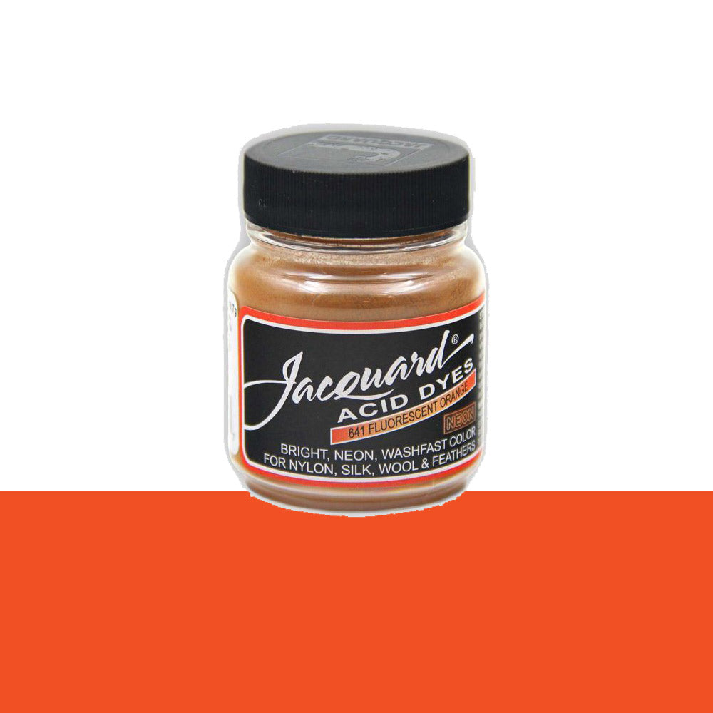 Jacquard Wolverf 641 Fluorescent Orange - potje geconcentreerde Acid Dye wolverf in kleur 641 Fluorescent Orange