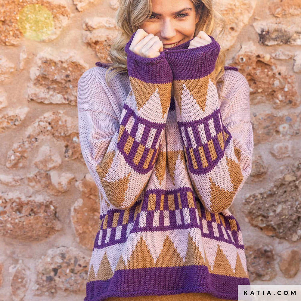 Patroon breien haken dames trui herfst winter katia — gemaakt met Katia Basic Merino (13)