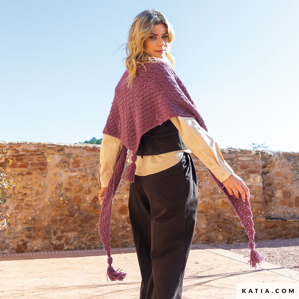 Patroon breien haken dames stola herfst winter katia — gemaakt met Katia Basic Merino (2)