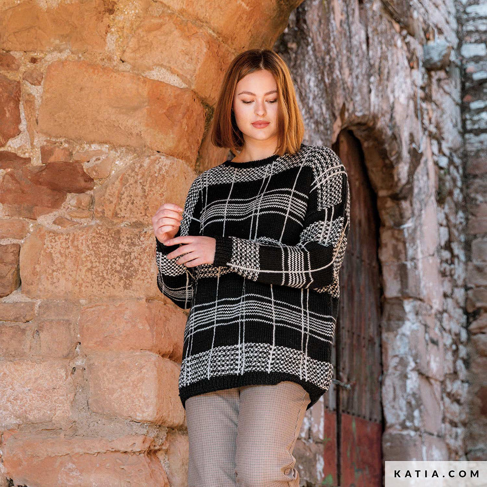 Patroon breien haken dames trui herfst winter katia — gemaakt met Katia Basic Merino 094 (17)
