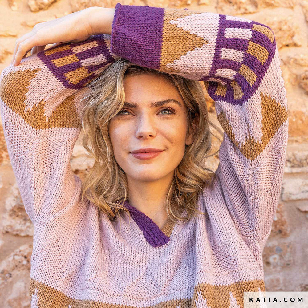 Patroon breien haken dames trui herfst winter katia — gemaakt met Katia Basic Merino 095 (14)