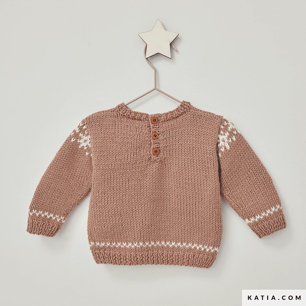 Patroon breien haken baby trui herfst winter katia — gemaakt met Katia Basic Merino 098 (2)