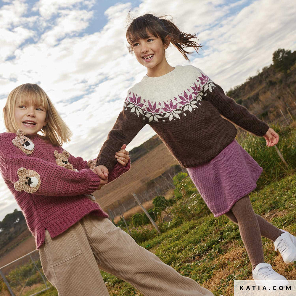 Patroon breien haken kinderen trui herfst winter katia — gemaakt met Katia Basic Merino (2)