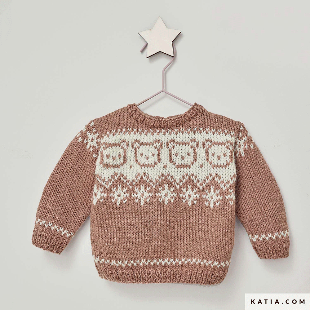 Patroon breien haken baby trui herfst winter katia — gemaakt met Katia Basic Merino