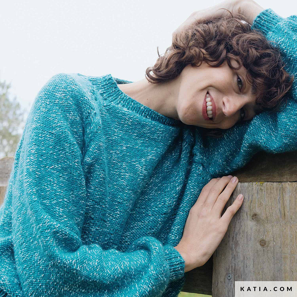 Patroon breien haken dames trui herfst winter katia — gemaakt met Katia Basic Merino Popcorn (6)