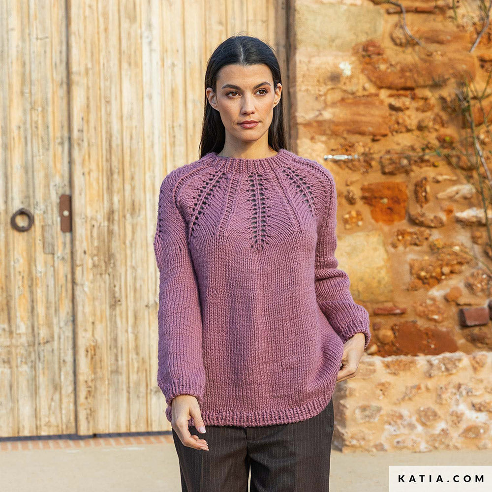 Patroon breien haken dames trui herfst winter katia — gemaakt met Katia Big Merino (7)