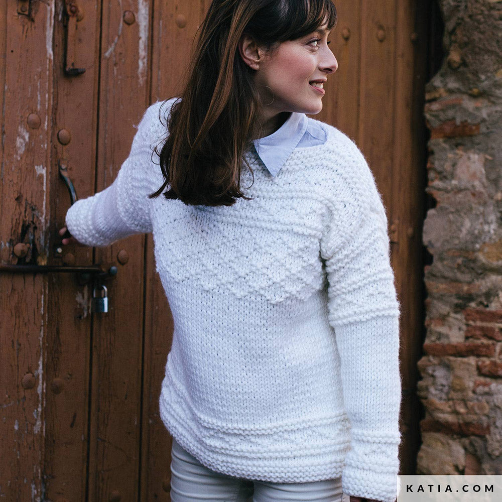 Patroon breien haken dames trui herfst winter katia — gemaakt met Katia Big Merino (2)