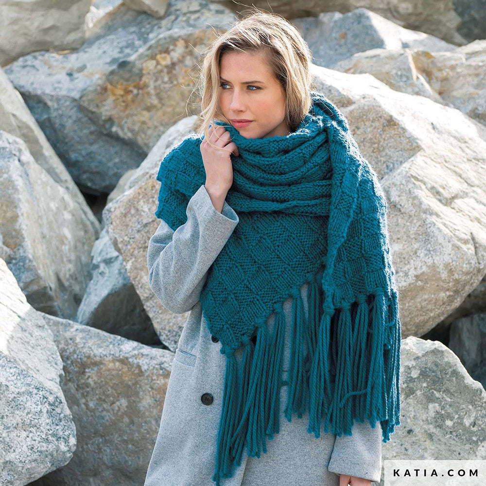 Patroon breien haken dames sjaal herfst winter katia — gemaakt met Katia Big Merino