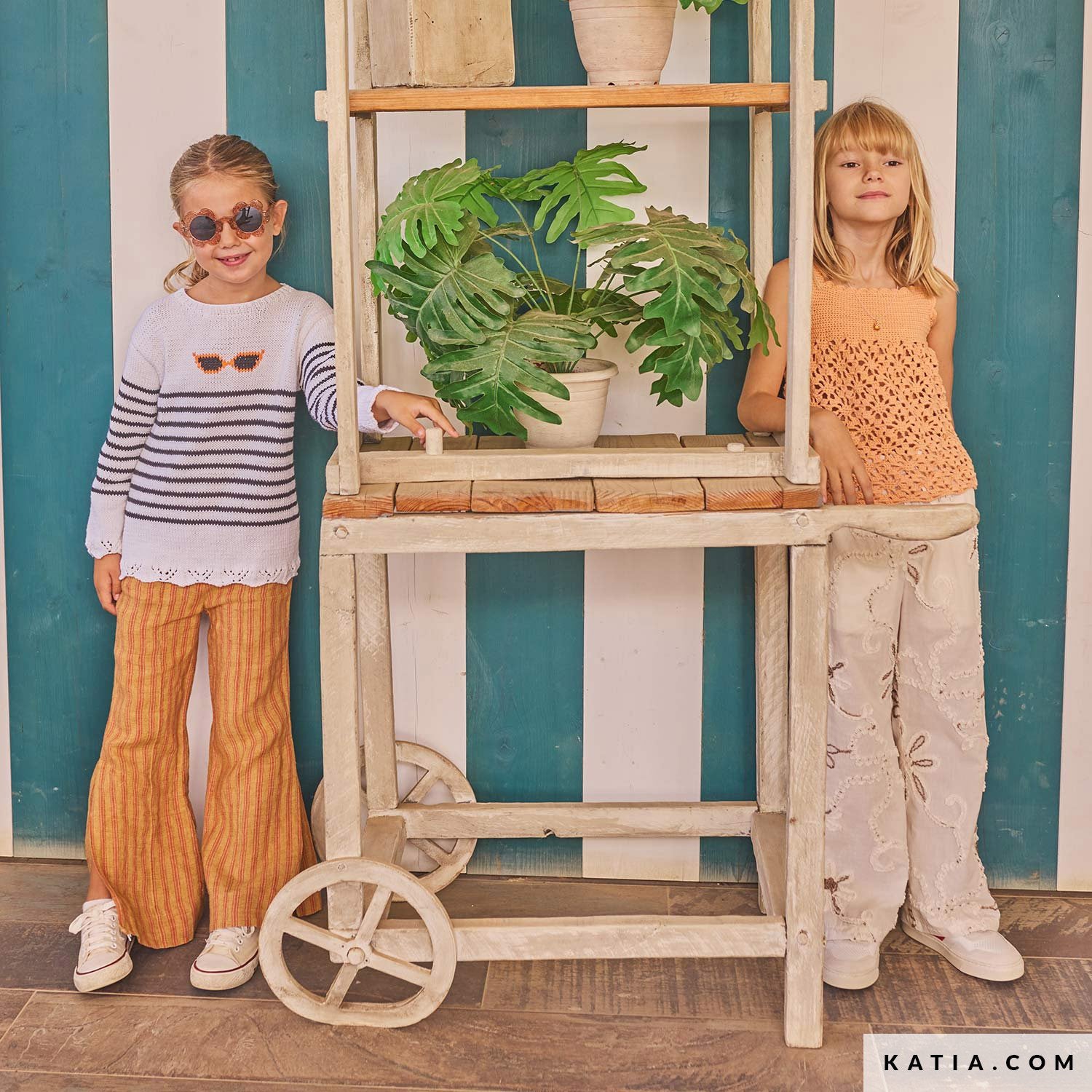 Patroon breien haken kinderen trui lente zomer katia — gemaakt met Katia Capri 82157 Parelwit (4)