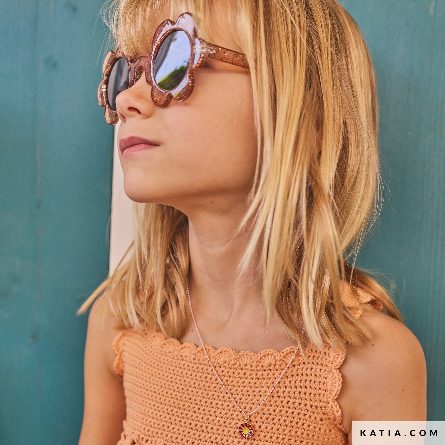 Patroon breien haken kinderen topje lente zomer katia — gemaakt met Katia Capri 82170 Licht Groen (3)