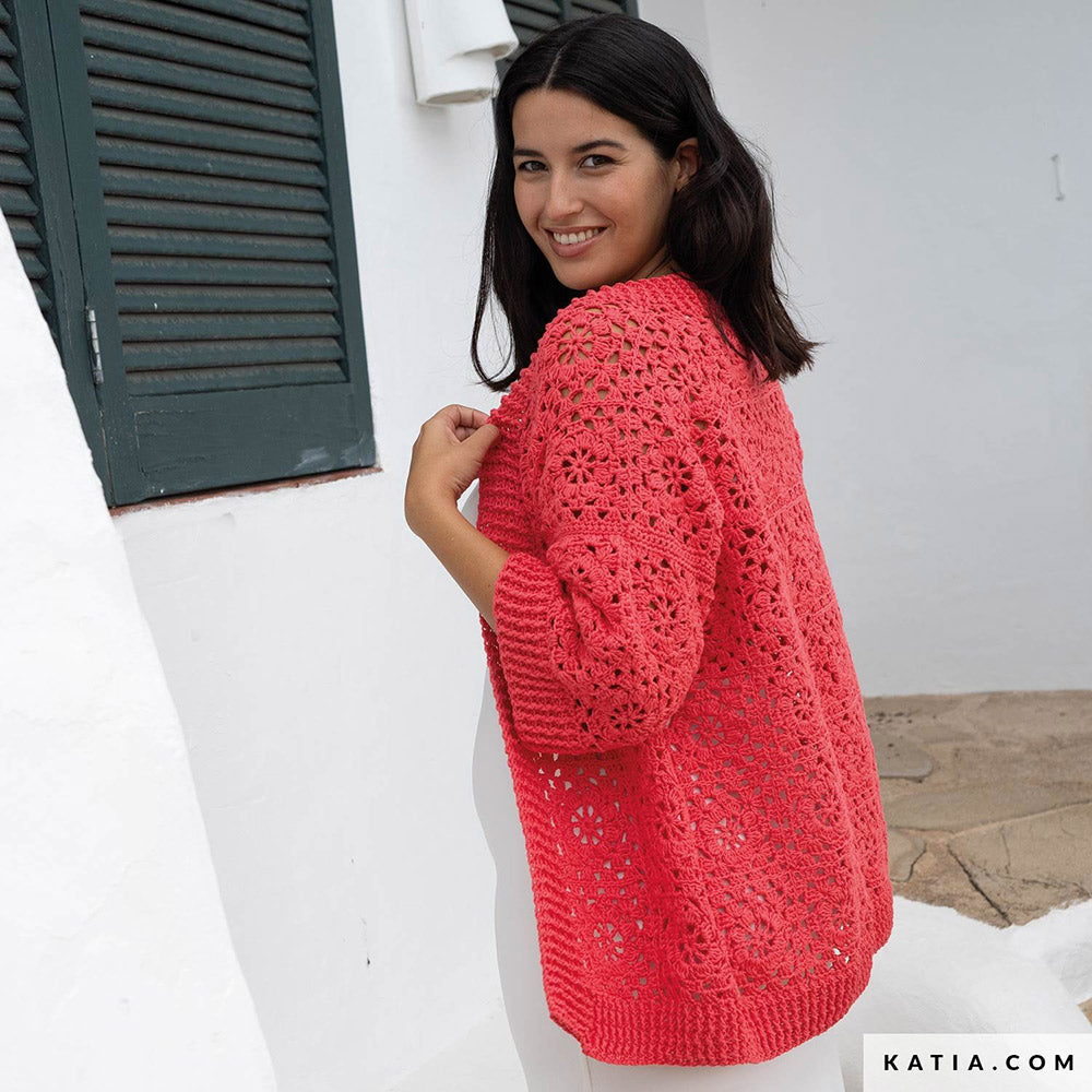 Patroon breien haken dames jas lente zomer katia — gemaakt met Katia Cotton 100%