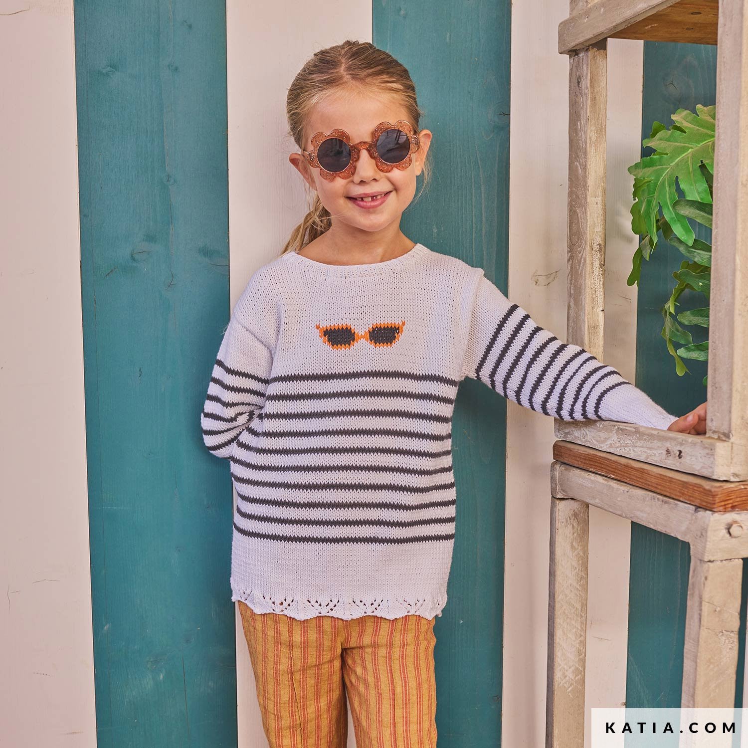 Patroon breien haken kinderen trui lente zomer katia — gemaakt met Katia Cotton 100% (9)