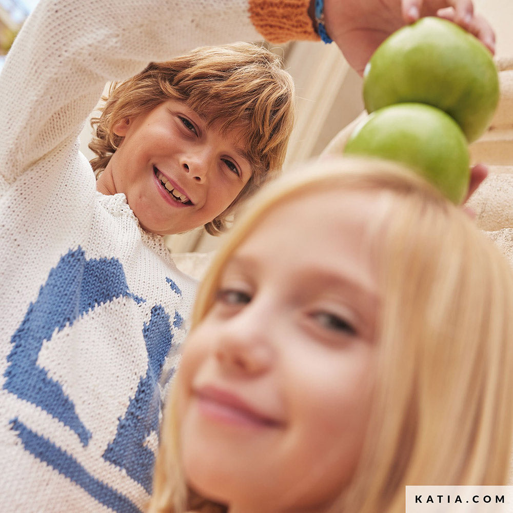 Patroon breien haken kinderen trui lente zomer katia — gemaakt met Katia Cotton 100% (16)