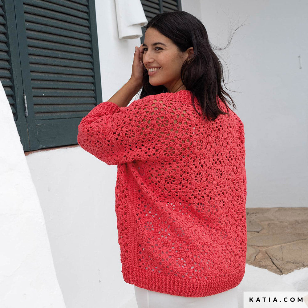Patroon breien haken dames jas lente zomer katia — gemaakt met Katia Cotton 100% (2)