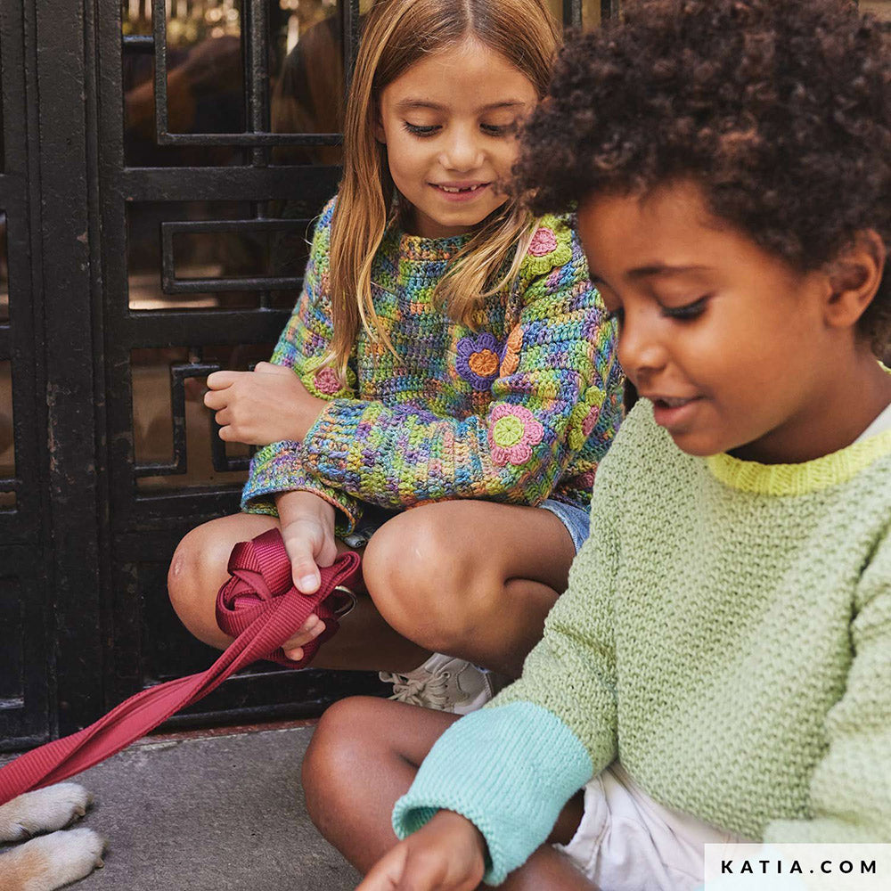Patroon breien haken kinderen trui lente zomer katia — gemaakt met Katia Cotton 100% (19)