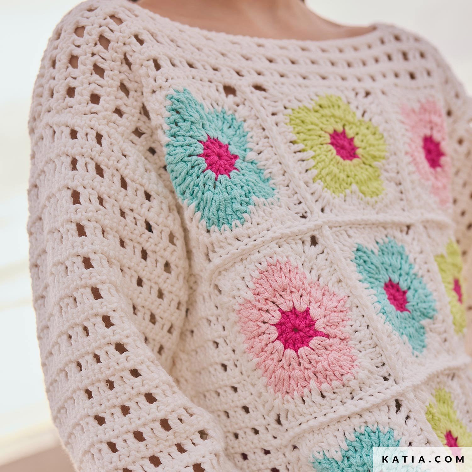 Patroon breien haken kinderen trui lente zomer katia — gemaakt met Katia Cotton 100% (4)