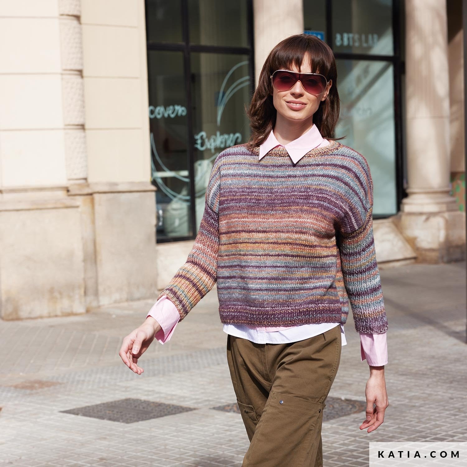 Patroon breien haken dames trui herfst winter katia — gemaakt met Katia Cotton-Merino Paradiso (13)