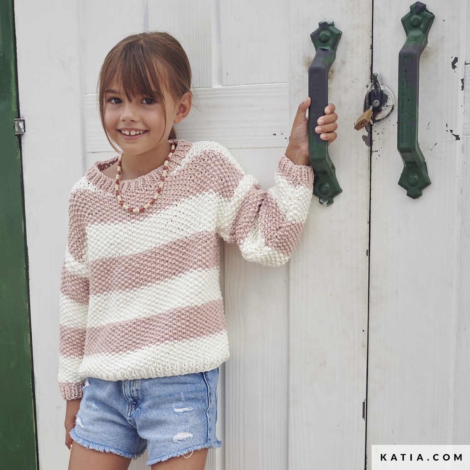 Patroon breien haken kinderen trui lente zomer katia — gemaakt met Katia Easy Knit Cotton
