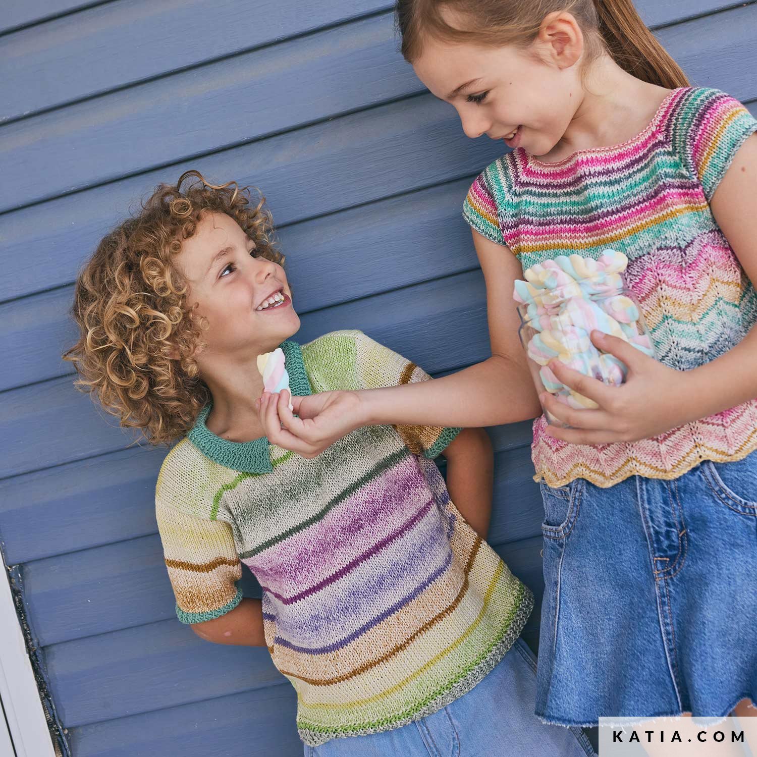 Patroon breien haken kinderen shirt lente zomer katia — gemaakt met Katia Fair Cotton Arlequino (15)