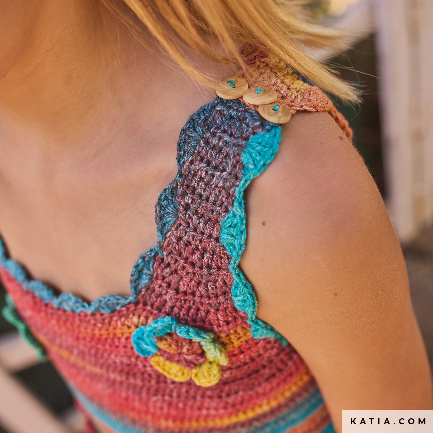 Patroon breien haken kinderen diadeem lente zomer katia — gemaakt met Katia Fair Cotton Stretch (2)
