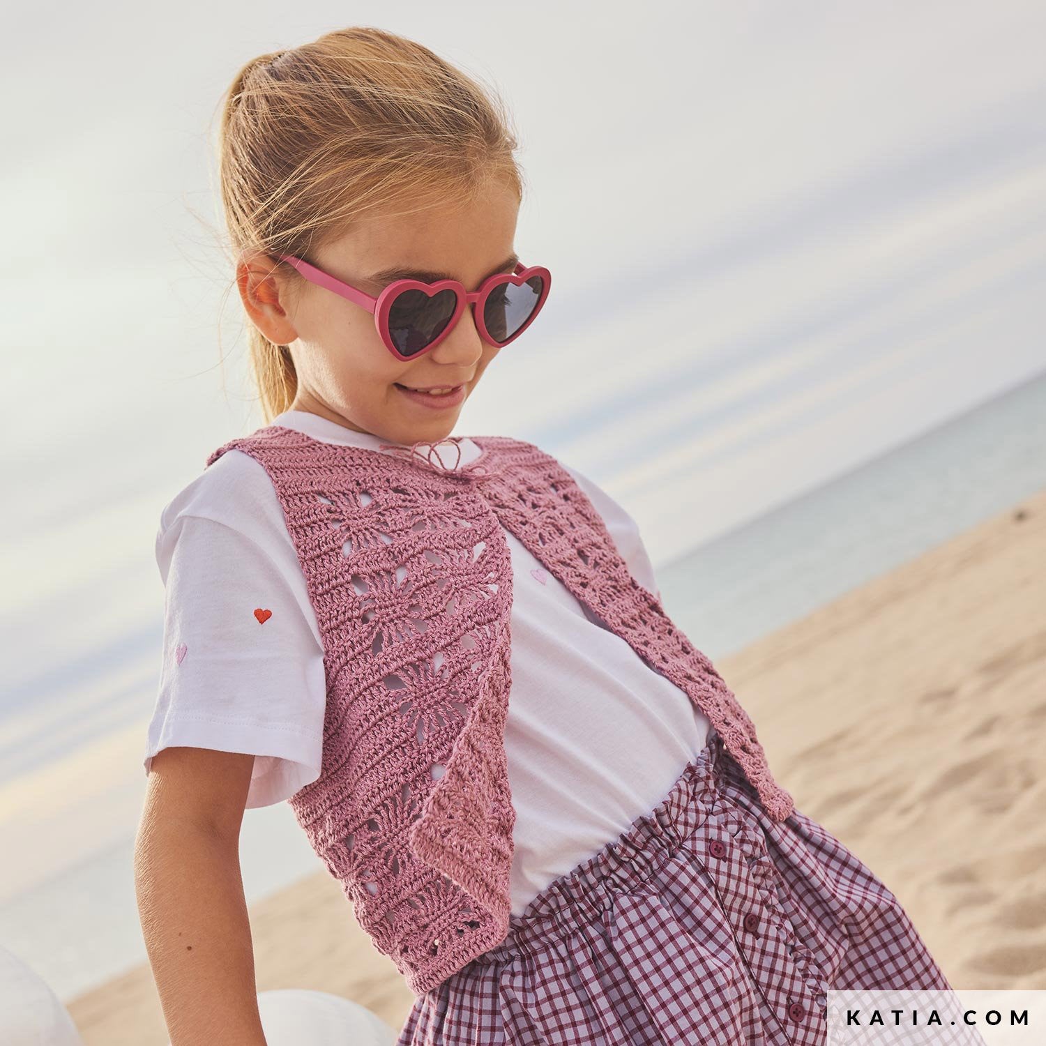Patroon breien haken kinderen vest lente zomer katia — gemaakt met Katia Kinderen Magazine No. (6)